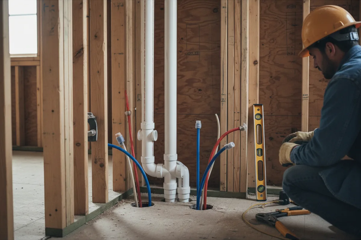Drain and supply rough-in during Drain Cleaning in Stephentown